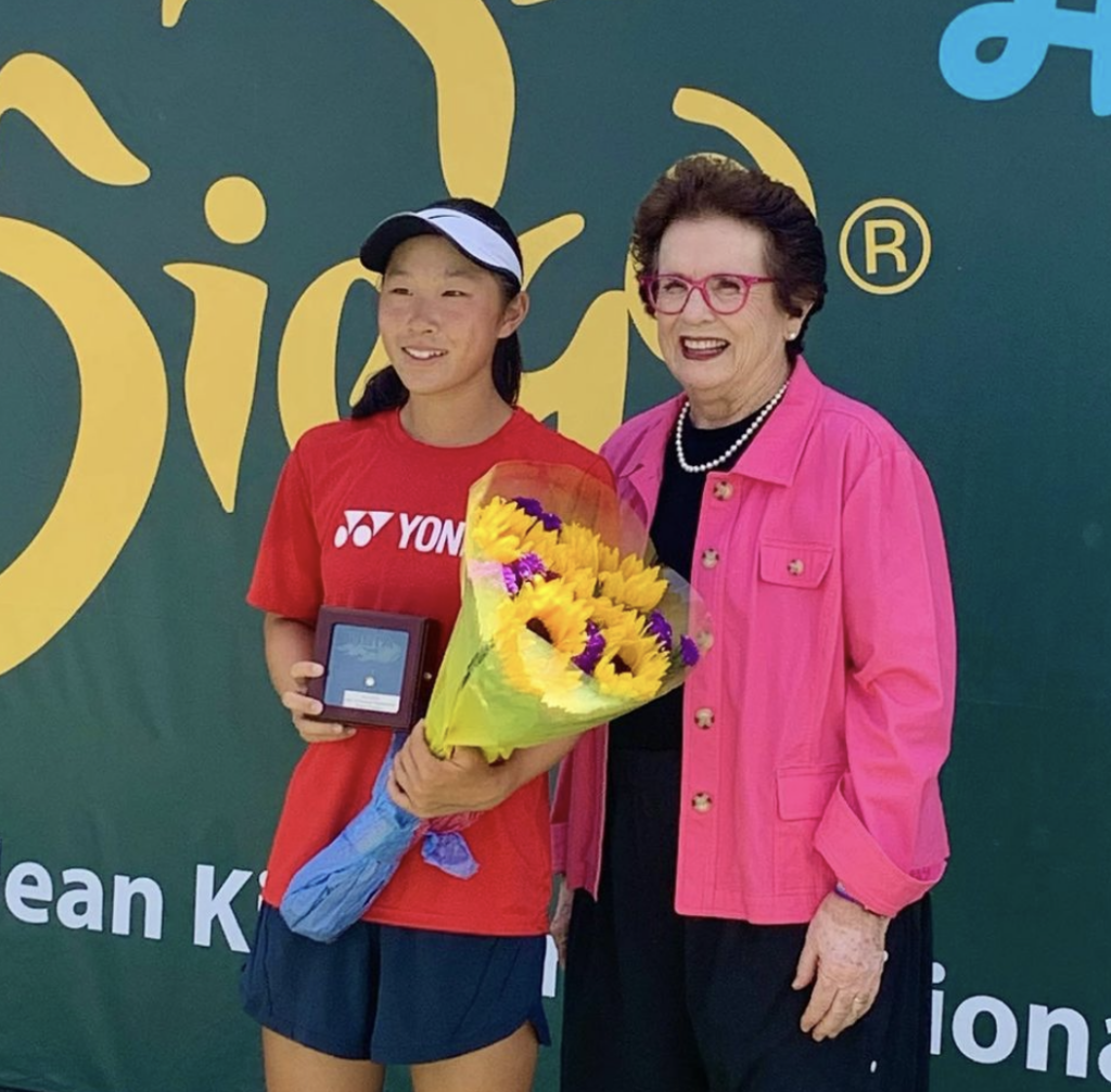 Billie Jean King photo with participant Alyssa